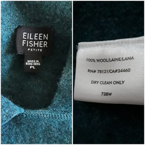 Eileen Fisher Blue Open Front wool Sweater - Picture 8 of 8